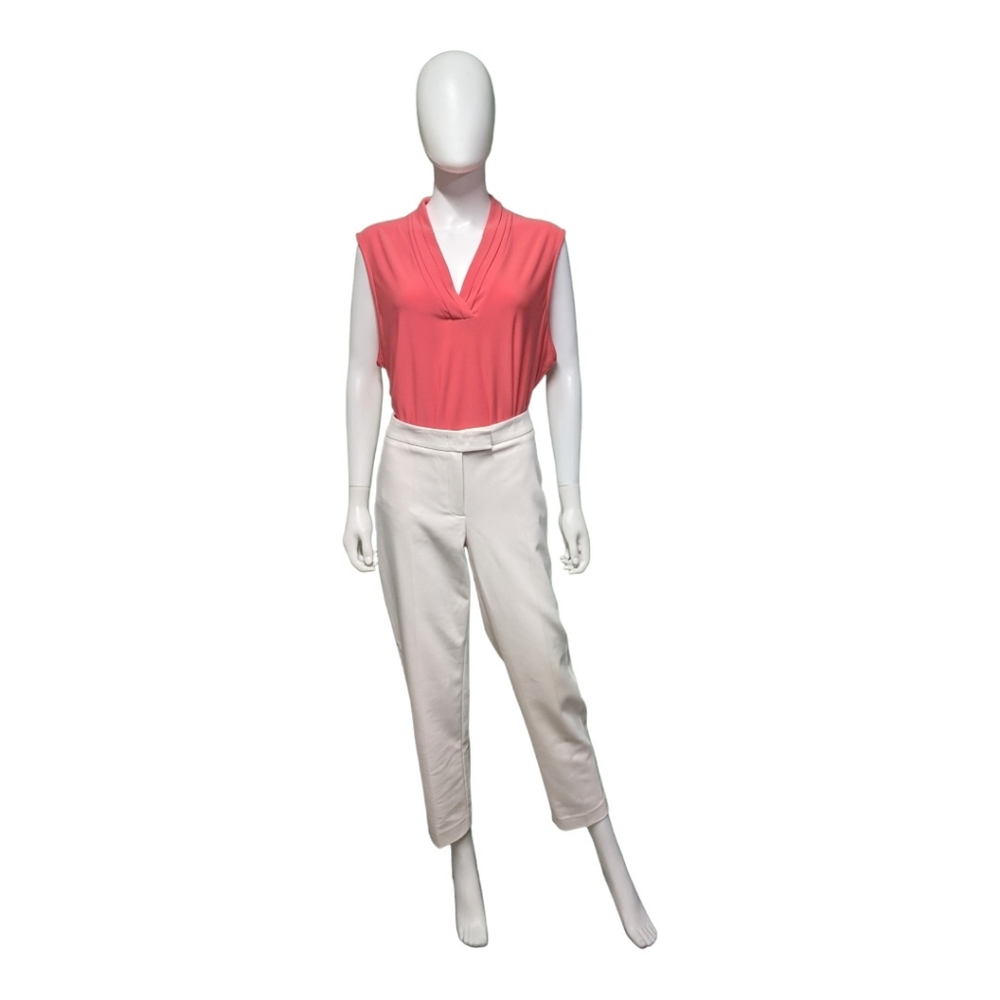 Anne Klein White Mid-Rise Dress Pants, 8